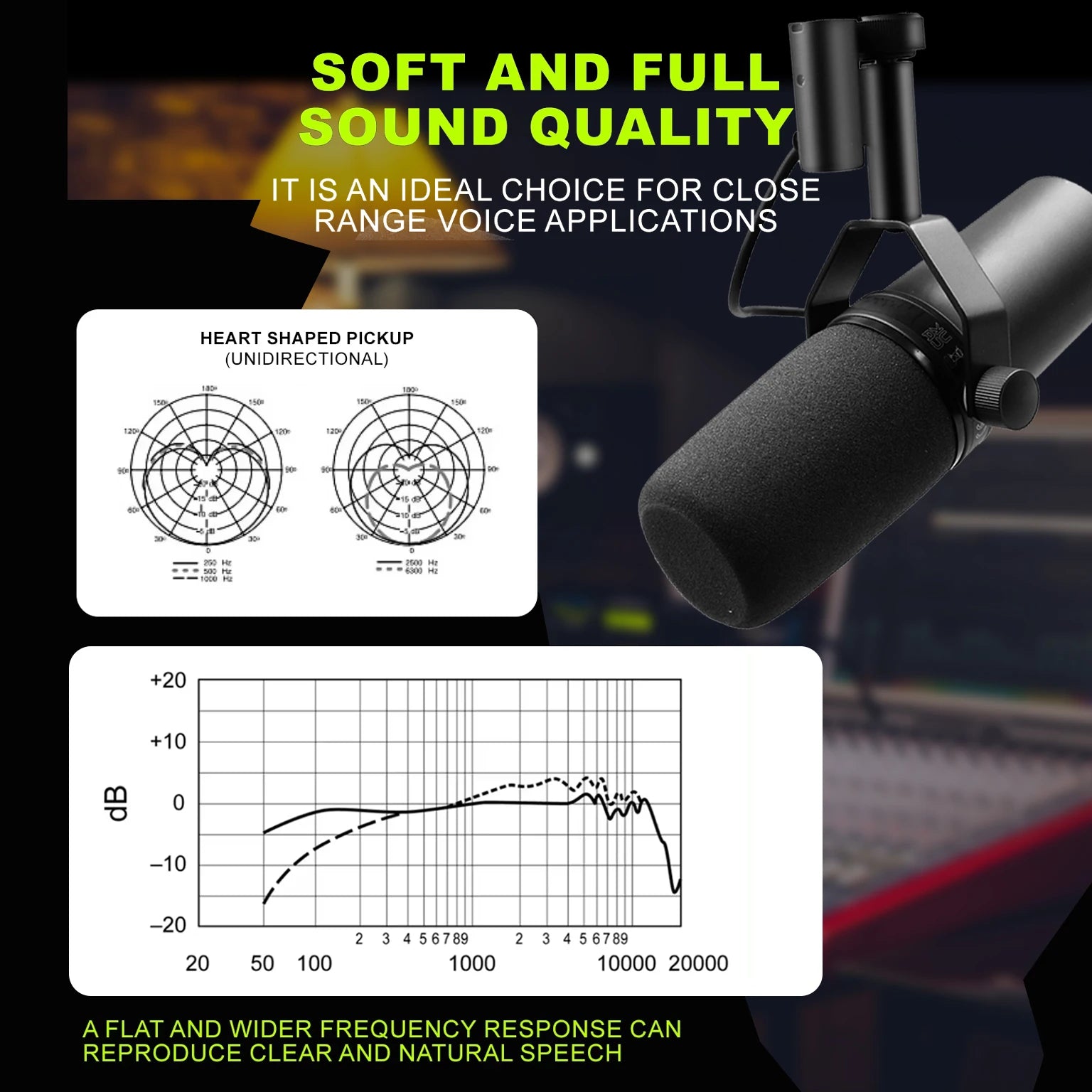 Professional Podcasting Cardioid Studio Wired Dynamic Microphone