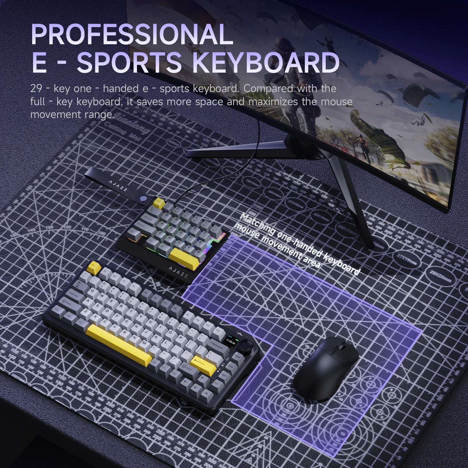 AK029 Single-hand Magnetic Axis Mechanical wired Keyboard