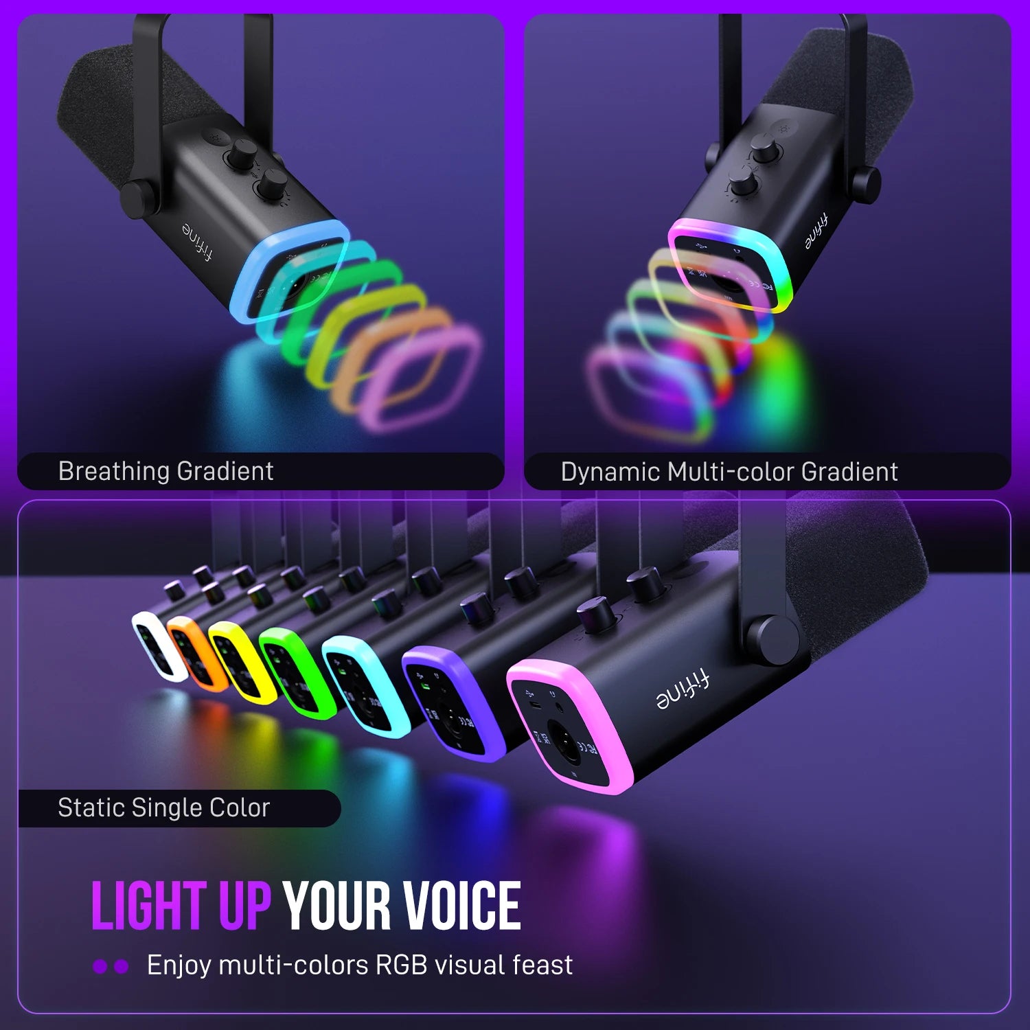 Dynamic Microphone with RGB Control/Headphone