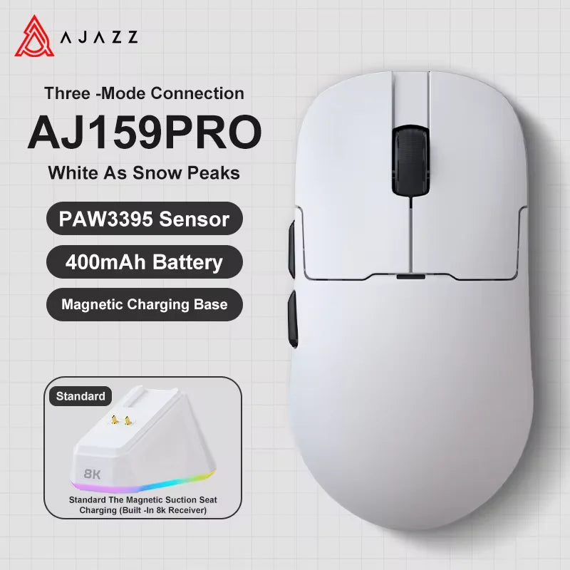 AJ159 Wireless Gamer Mouse with RGB Magnetic Charging Base