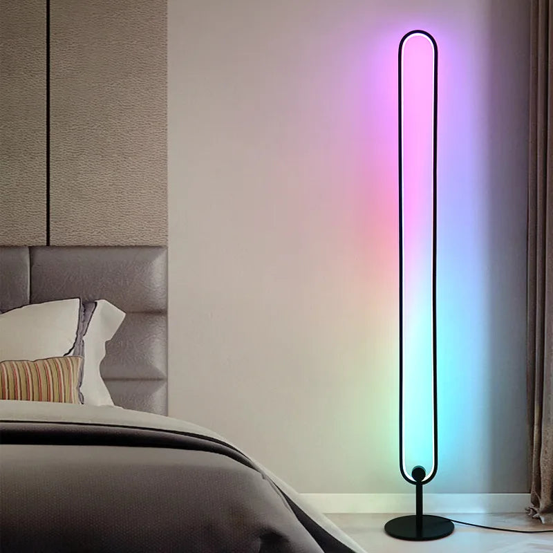 Modern RGB Remote Minimalist LED Floor Lamps Alexa Standing Lamp