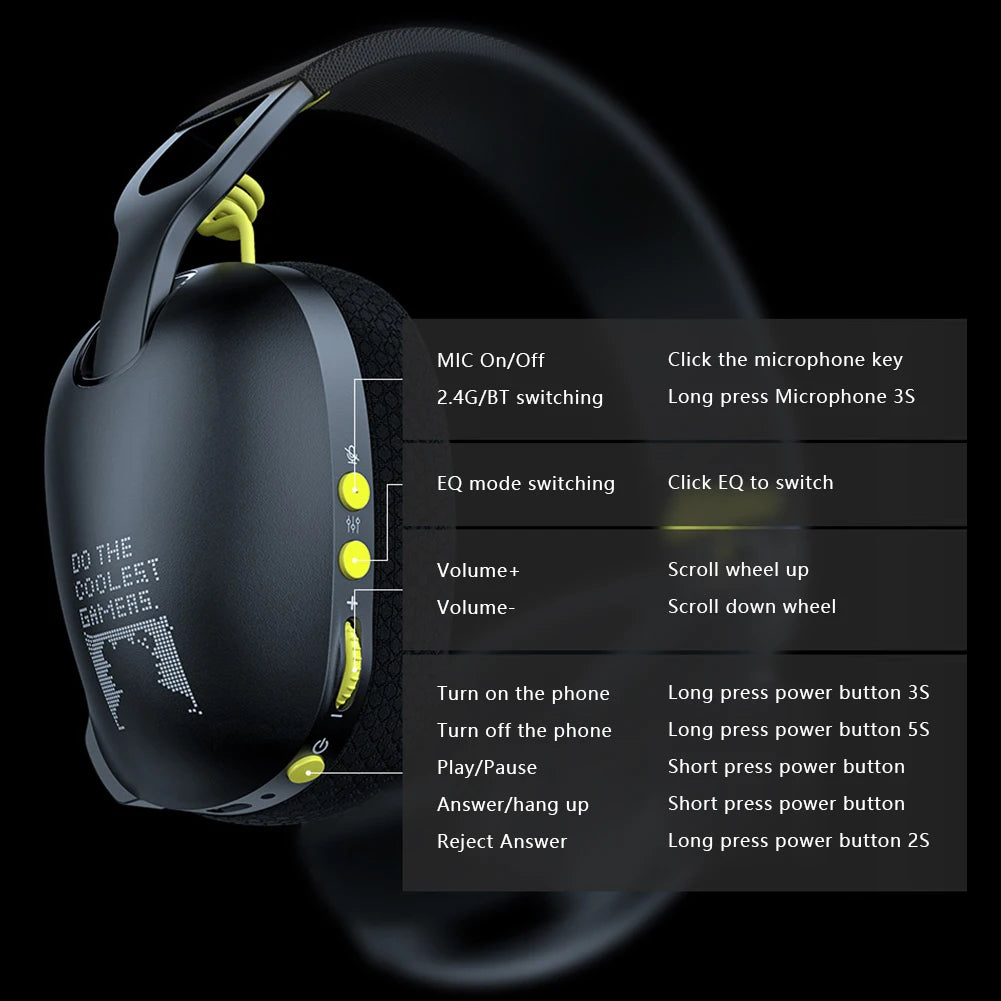 Wireless Gaming Headset Noise Canceling Microphone