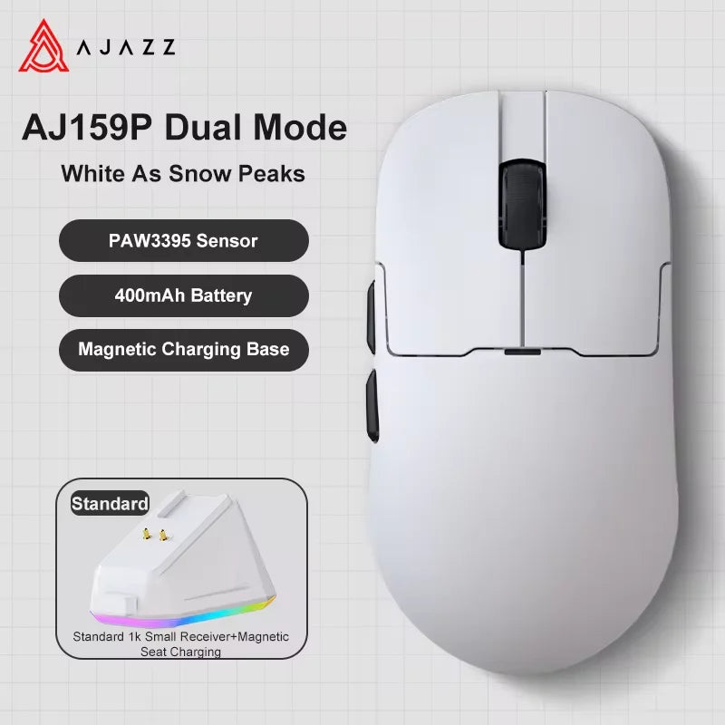 AJ159 Wireless Gamer Mouse with RGB Magnetic Charging Base