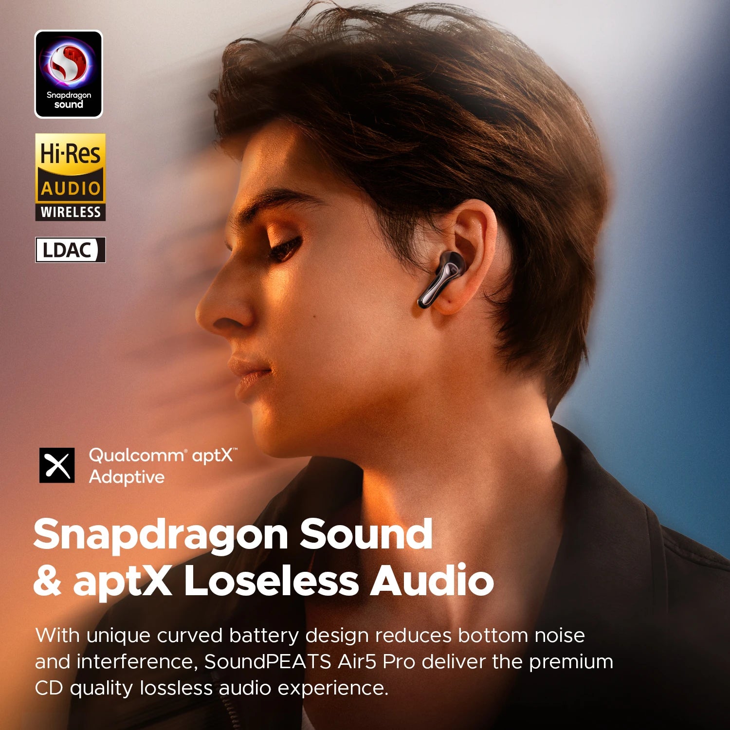 Air5 Pro Wireless Earphones 55 dB Adaptive Hybrid ANC Hi-Res LDAC
