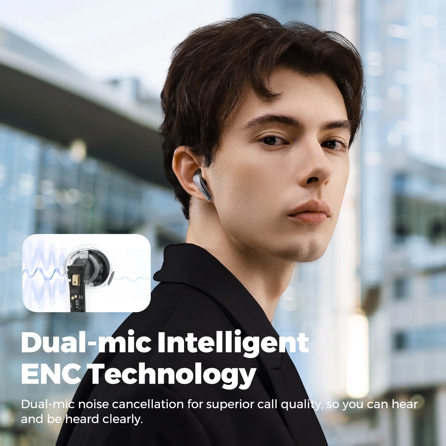 Clear Pods Bluetooth Wireless Earphones with Dual ENC Mic