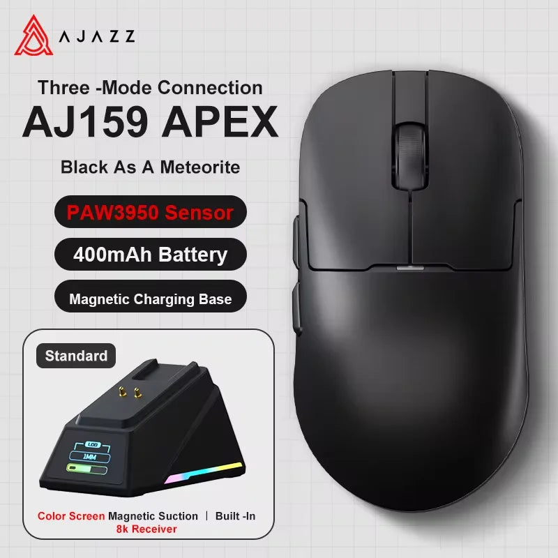 AJ159 Wireless Gamer Mouse with RGB Magnetic Charging Base