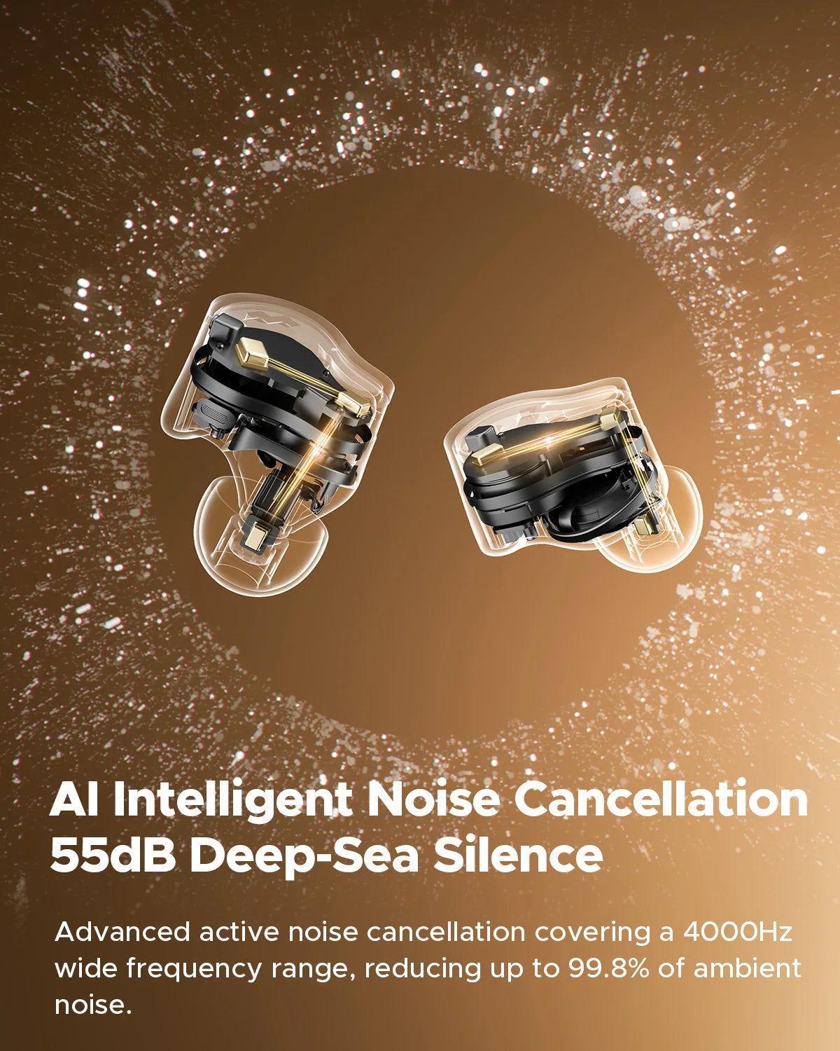 SH3 Hybrid 3 Driver Wireless Earbuds Bluetooth 5.4, 55dB Adaptive ANC, LDAC