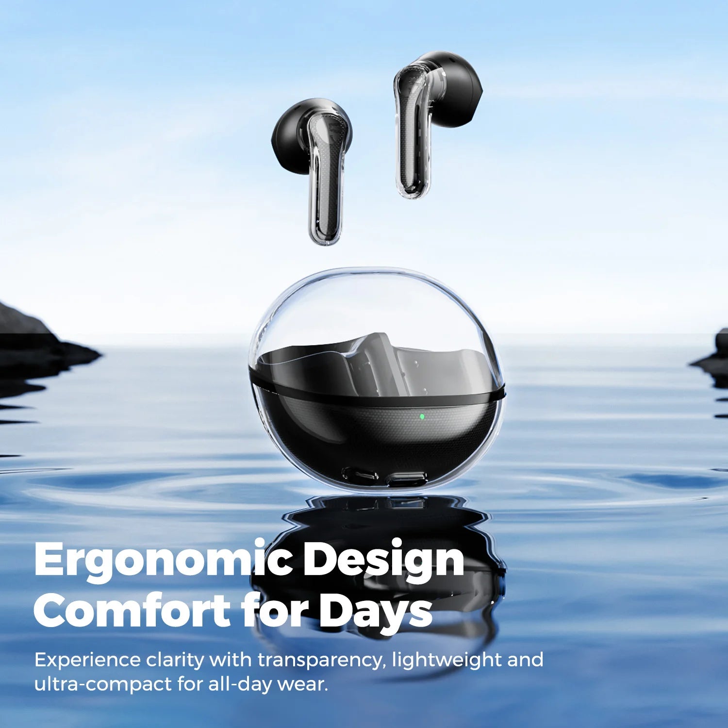 Clear Pods Bluetooth Wireless Earphones with Dual ENC Mic