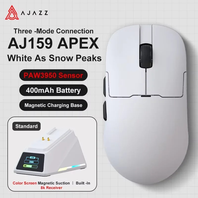 AJ159 Wireless Gamer Mouse with RGB Magnetic Charging Base