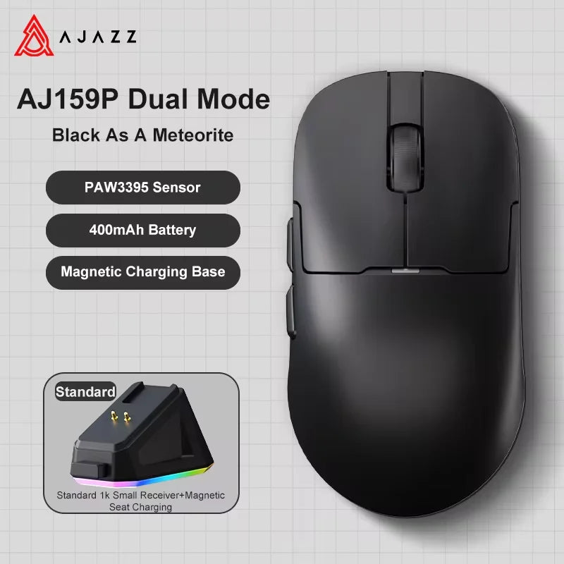 AJ159 Wireless Gamer Mouse with RGB Magnetic Charging Base
