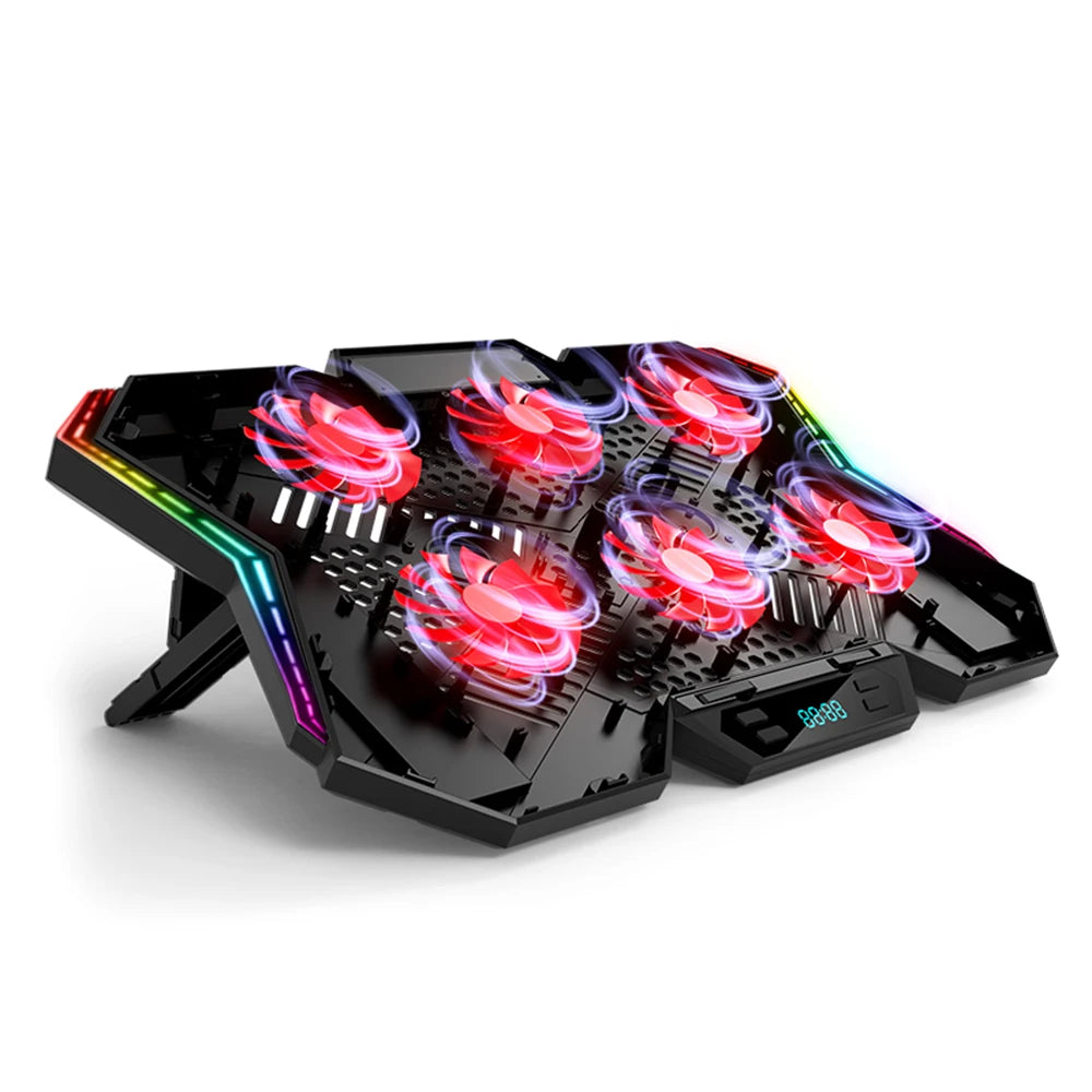 K40 RGB Laptop Cooler 6-fan with Adjustable Wind Speed Stand