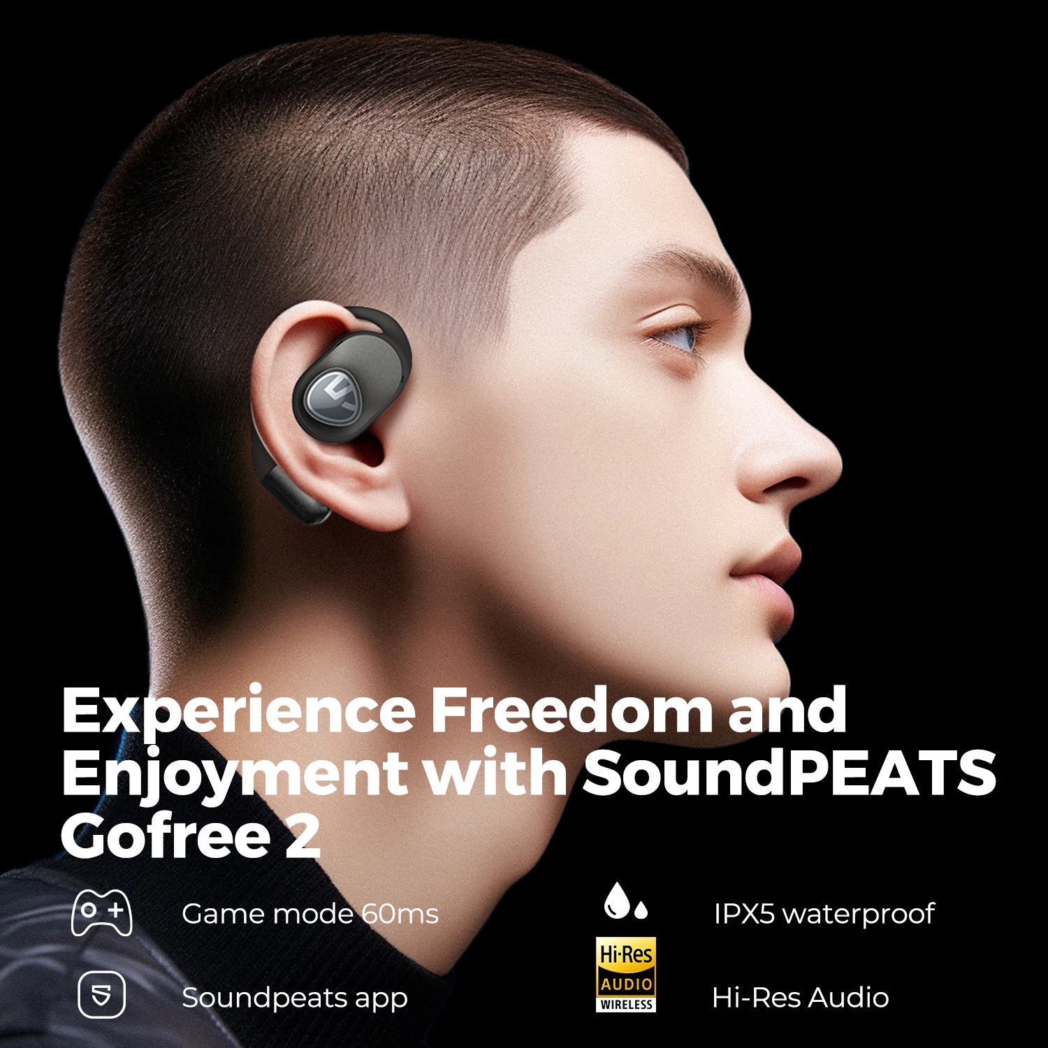 GoFree2 Open-Ear Headphones with Stable Comfort & Hi-Res Sound