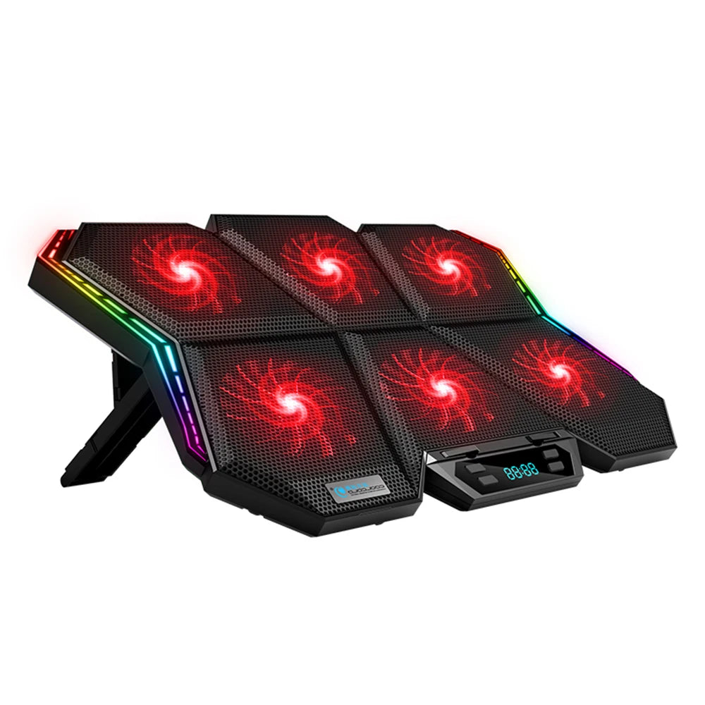 K40 RGB Laptop Cooler 6-fan with Adjustable Wind Speed Stand