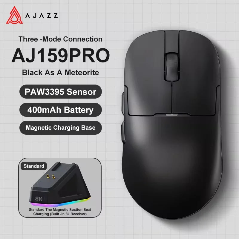 AJ159 Wireless Gamer Mouse with RGB Magnetic Charging Base