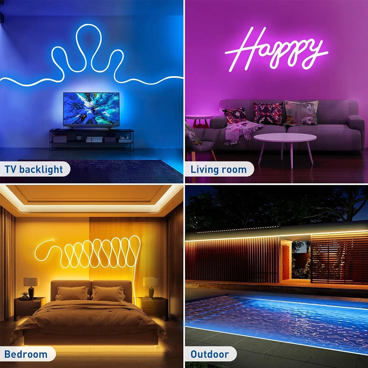 RGB Neon Strip Light 1M 2M 3M 5M USB