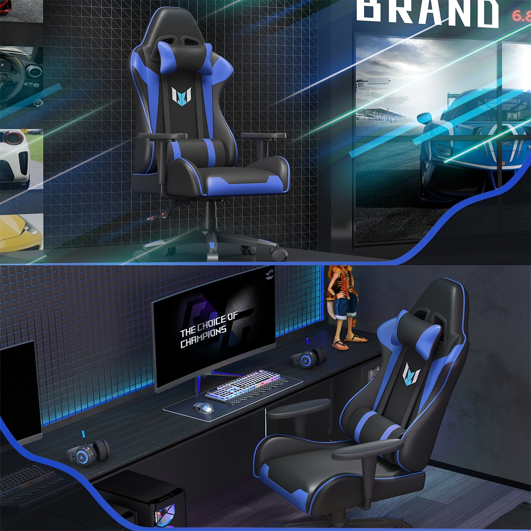 Adjustable Height Swivel Ergonomic Gaming Chair
