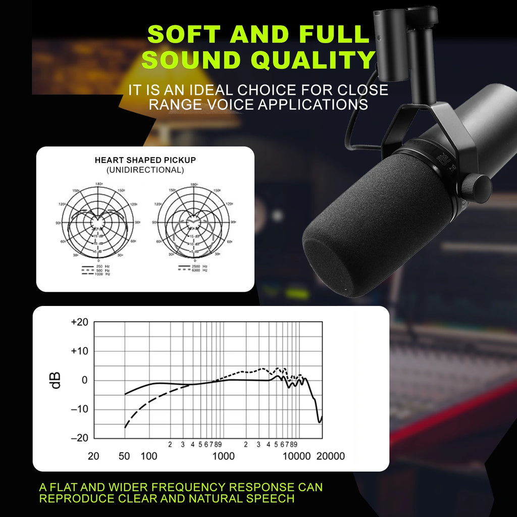 Professional Podcasting Cardioid Studio Wired Dynamic Microphone
