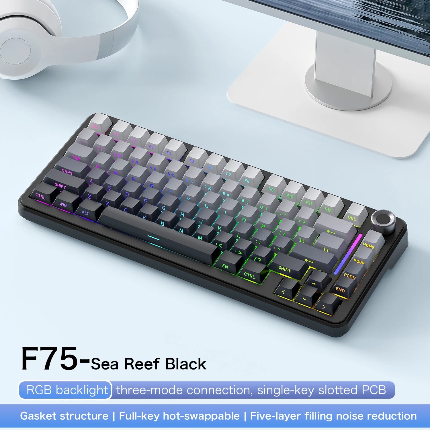 F75 Bluetooth Three-mode Keyboard