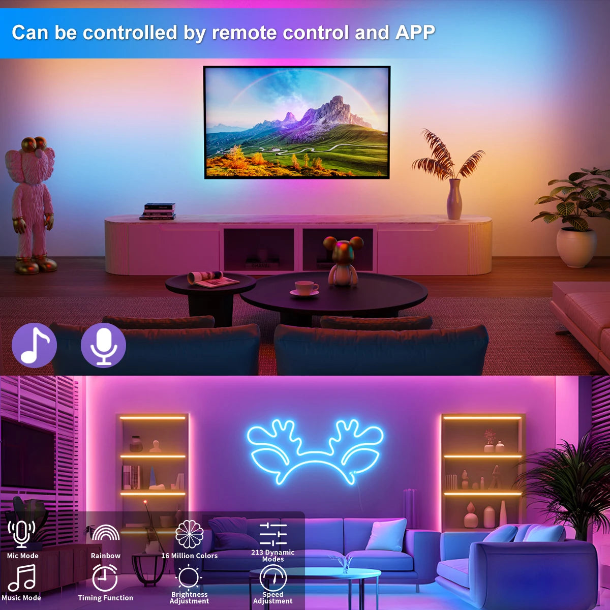 RGB Neon Strip Light 1M 2M 3M 5M USB