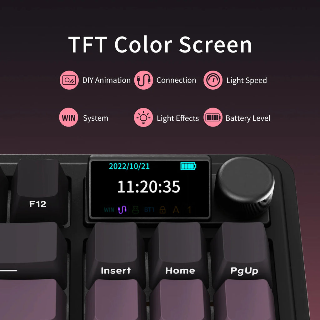 AK870 Plus Wireless TFT Screen Mechanical Keyboard