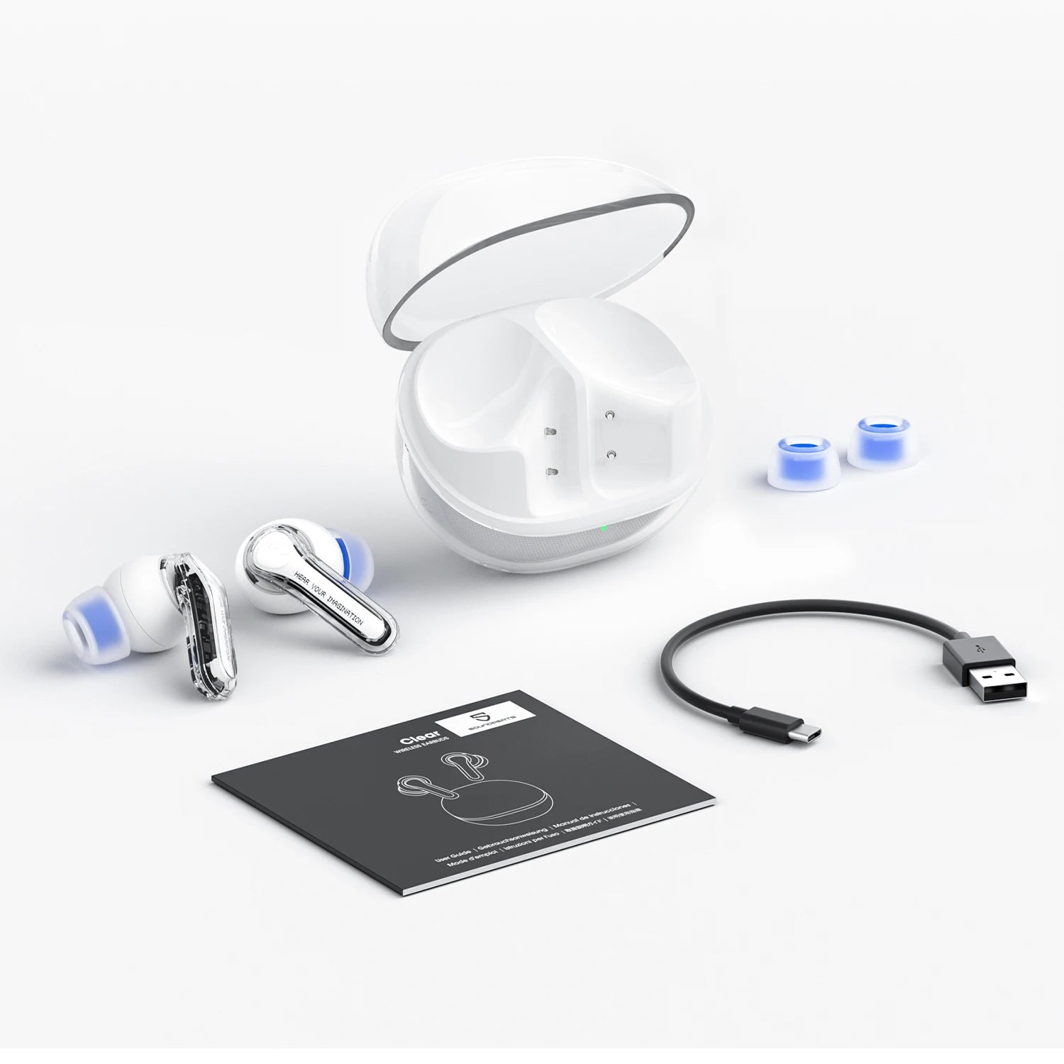 Clear Transparent Series Bluetooth 5.3 True Wireless Earbuds with Dual ENC Mic
