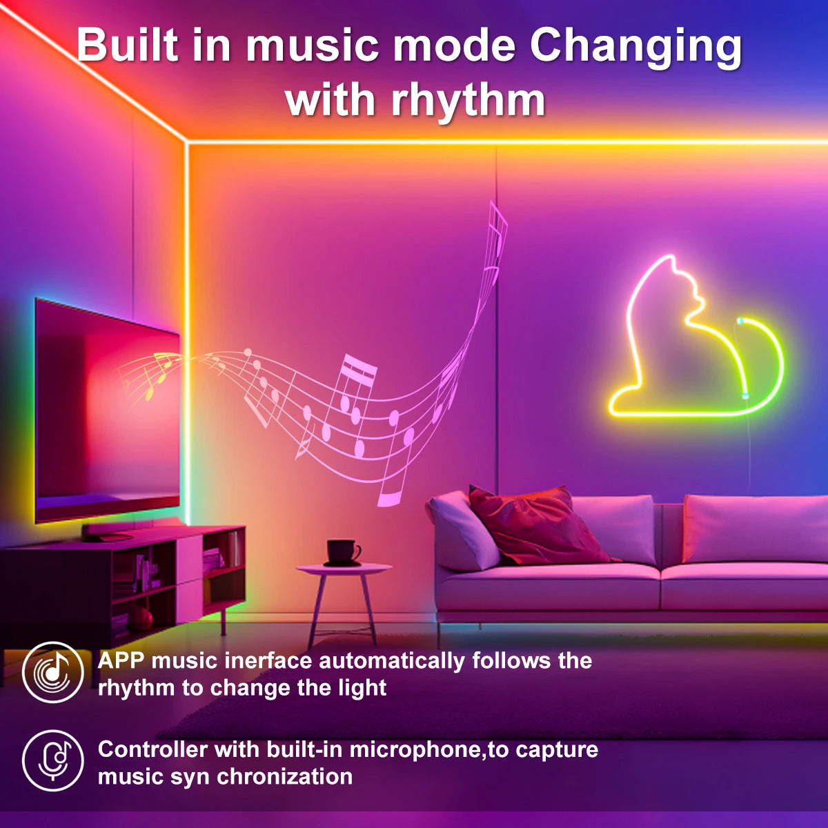 RGB Neon Strip Light 1M 2M 3M 5M USB