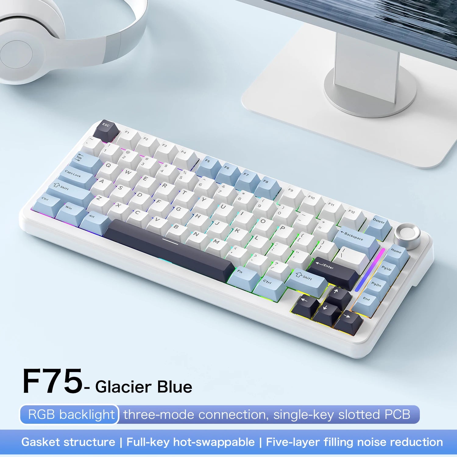 F75 Bluetooth Three-mode Keyboard