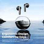 Clear Pods Bluetooth Wireless Earphones with Dual ENC Mic