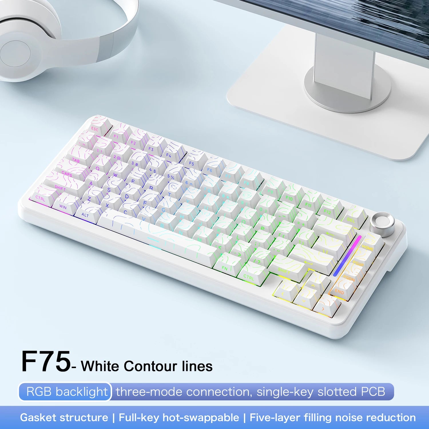 F75 Bluetooth Three-mode Keyboard