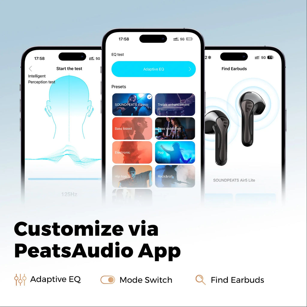 Air5 Lite Bluetooth V5.4 Earbuds LDAC Hi-Res Audio Wireless Earphone