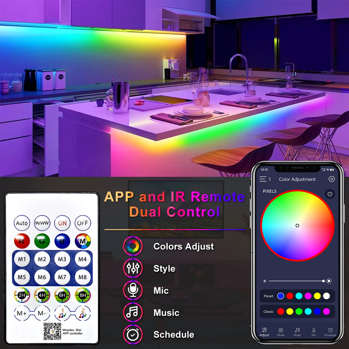 RGB Neon Strip Light 1M 2M 3M 5M USB