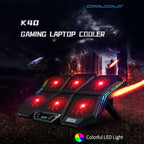 K40 RGB Laptop Cooler 6-fan with Adjustable Wind Speed Stand