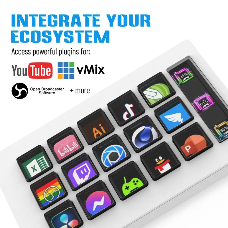 Stream Deck Visual Keyboard Lcd Button 15 Keys